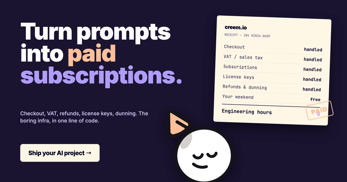 How to accept payments for your AI project (2026)